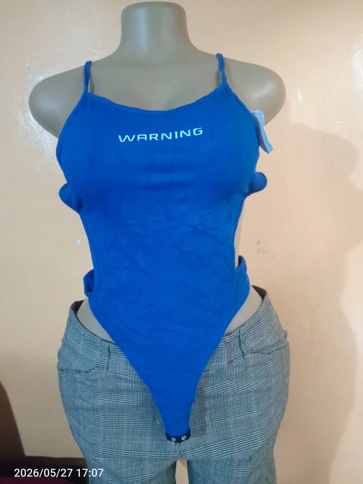 Fancy, blue cotton bodysuit