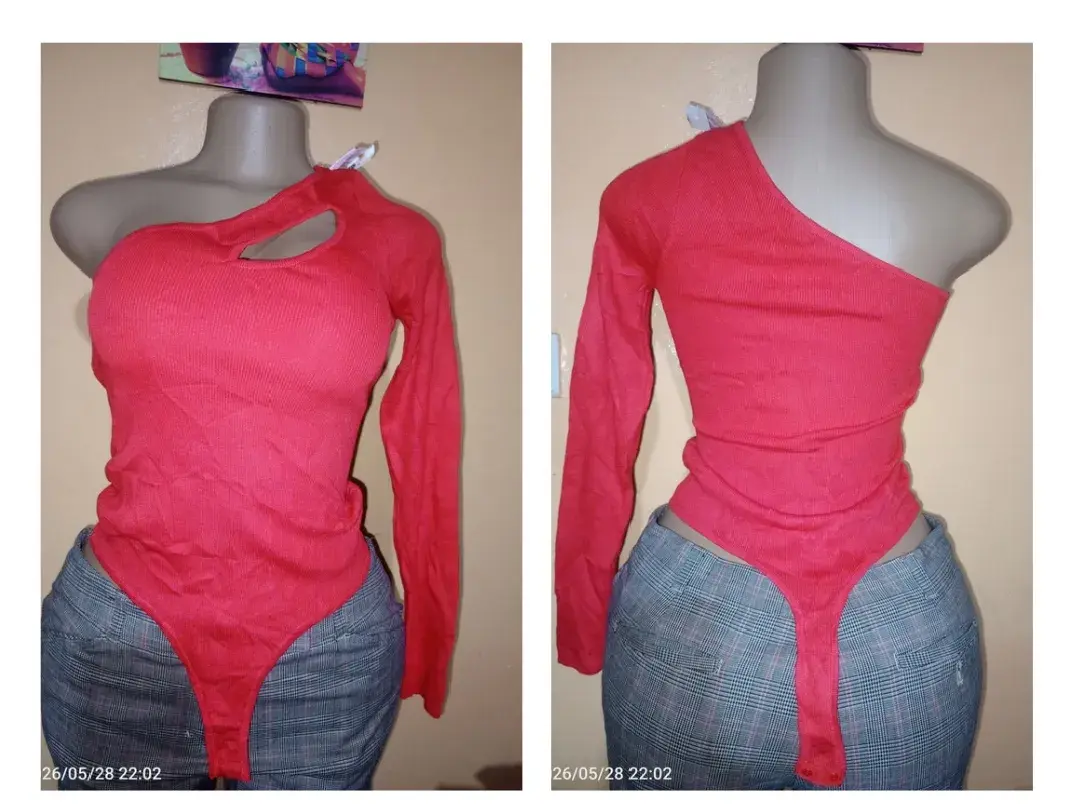 Fancy, red, Cotton bodysuit